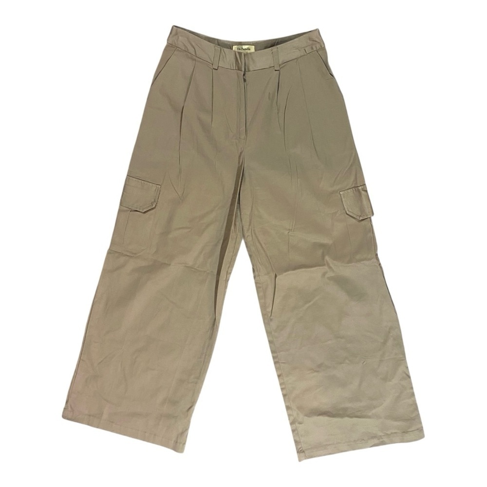 Anthropologie Du Paradis Wide Leg Cargo Pants Khaki Sz XS - Picture 3 of 8